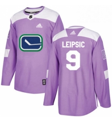 Mens Adidas Vancouver Canucks 9 Brendan Leipsic Authentic Purple Fights Cancer Practice NHL Jersey 