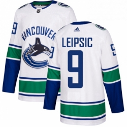 Mens Adidas Vancouver Canucks 9 Brendan Leipsic Authentic White Away NHL Jerse