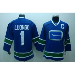 Vancouver Canucks 1 R.Luongo navy blue 3rd jerseys C patch