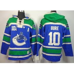 Vancouver Canucks 10 Bure Blue Lace-Up NHL Jersey Hoodies