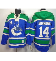 Vancouver Canucks 14 Alexandre Burrows Blue Lace-Up NHL Jersey Hoodies