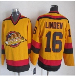 Vancouver Canucks #16 Trevor Linden Gold CCM Throwback Stitched NHL Jersey