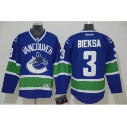Vancouver Canucks #3 Kevin Bieksa Blue Stitched NHL Jersey