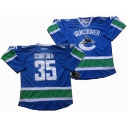 Vancouver Canucks #35 Schneider blue Jersey