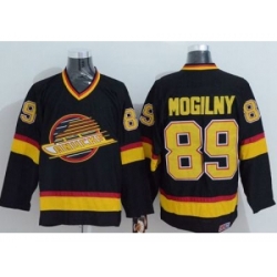 Vancouver Canucks #89 Alexander Mogilny Stitched Black CCM Throwback NHL Jersey