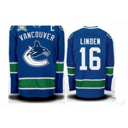 Vancouver Canucks Jersey 16 Linden Blue Ice Hockey Jerseys