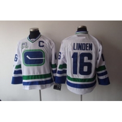 Vancouver Canucks Trevor Linden 16 With C Captian Patch 40th White Jersey