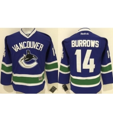 Canucks #14 Alex Burrows Blue Youth Stitched NHL Jersey