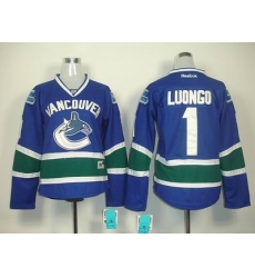 Women Vancouver Canucks #1 Roberto Luongo BLUE jerseys