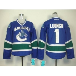 Women Vancouver Canucks #1 Roberto Luongo BLUE jerseys