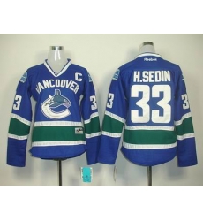 Women Vancouver Canucks #33 H.SEDIN blue jerseys