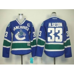 Women Vancouver Canucks #33 H.SEDIN blue jerseys