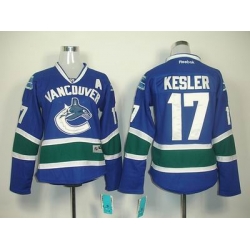 Women vancouver canucks #17 Ryan Kesler Blue jerseys