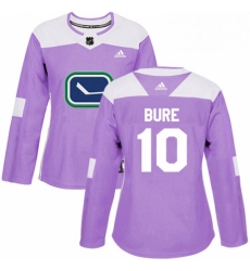 Womens Adidas Vancouver Canucks 10 Pavel Bure Authentic Purple Fights Cancer Practice NHL Jersey 