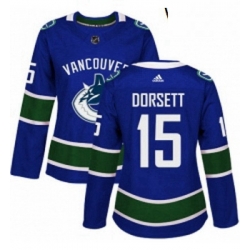 Womens Adidas Vancouver Canucks 15 Derek Dorsett Authentic Blue Home NHL Jersey 