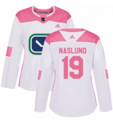 Womens Adidas Vancouver Canucks 19 Markus Naslund Authentic WhitePink Fashion NHL Jersey 