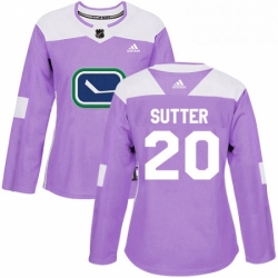 Womens Adidas Vancouver Canucks 20 Brandon Sutter Authentic Purple Fights Cancer Practice NHL Jersey 