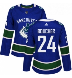Womens Adidas Vancouver Canucks 24 Reid Boucher Authentic Blue Home NHL Jersey 
