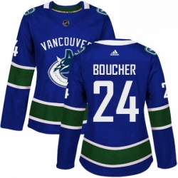 Womens Adidas Vancouver Canucks 24 Reid Boucher Premier Blue Home NHL Jersey 
