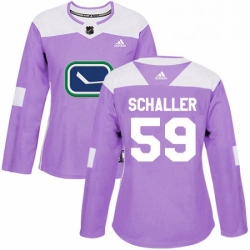 Womens Adidas Vancouver Canucks 59 Tim Schaller Authentic Purple Fights Cancer Practice NHL Jersey 