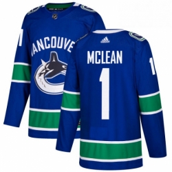 Youth Adidas Vancouver Canucks 1 Kirk Mclean Authentic Blue Home NHL Jersey 