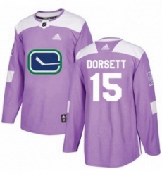 Youth Adidas Vancouver Canucks 15 Derek Dorsett Authentic Purple Fights Cancer Practice NHL Jersey 