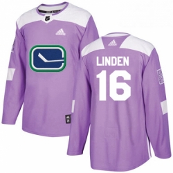 Youth Adidas Vancouver Canucks 16 Trevor Linden Authentic Purple Fights Cancer Practice NHL Jersey 