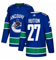 Youth Adidas Vancouver Canucks 27 Ben Hutton Premier Blue Home NHL Jersey 