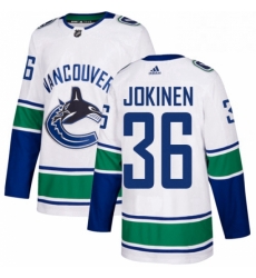 Youth Adidas Vancouver Canucks 36 Jussi Jokinen Authentic White Away NHL Jerse