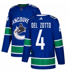 Youth Adidas Vancouver Canucks 4 Michael Del Zotto Authentic Blue Home NHL Jersey 