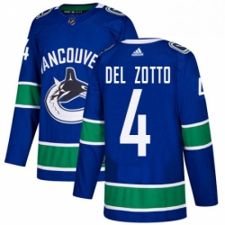 Youth Adidas Vancouver Canucks 4 Michael Del Zotto Premier Blue Home NHL Jersey 