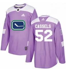 Youth Adidas Vancouver Canucks 52 Cole Cassels Authentic Purple Fights Cancer Practice NHL Jersey 
