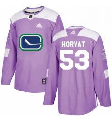 Youth Adidas Vancouver Canucks 53 Bo Horvat Authentic Purple Fights Cancer Practice NHL Jersey 