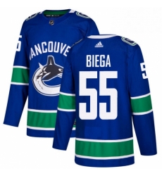 Youth Adidas Vancouver Canucks 55 Alex Biega Premier Blue Home NHL Jersey 