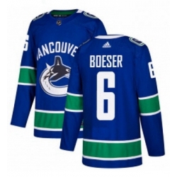 Youth Adidas Vancouver Canucks 6 Brock Boeser Authentic Blue Home NHL Jersey 