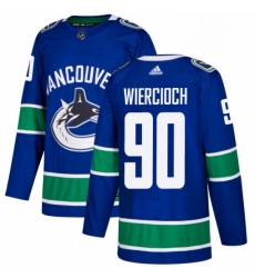 Youth Adidas Vancouver Canucks 90 Patrick Wiercioch Premier Blue Home NHL Jersey 