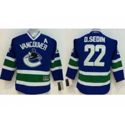 Kids Vancouver Canucks #22 Daniel Sedin Blue NHL Jersey