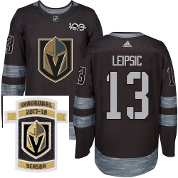 Adidas Golden Knights #13 Brendan Leipsic Black 1917 2017 100th Anniversary Stitched NHL Inaugural Season Patch Jersey