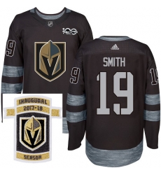 Adidas Golden Knights #19 Reilly Smith Black 1917 2017 100th Anniversary Stitched NHL Inaugural Season Patch Jersey