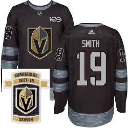 Adidas Golden Knights #19 Reilly Smith Black 1917 2017 100th Anniversary Stitched NHL Inaugural Season Patch Jersey