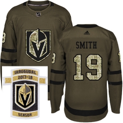 Adidas Golden Knights #19 Reilly Smith Green Salute to Service Stitched NHL Inaugural Season Patch Jersey
