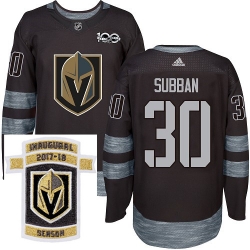 Adidas Golden Knights #30 Malcolm Subban Black 1917 2017 100th Anniversary Stitched NHL Inaugural Season Patch Jersey