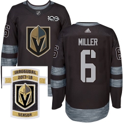 Adidas Golden Knights #6 Colin Miller Black 1917 2017 100th Anniversary Stitched NHL Inaugural Season Patch Jersey