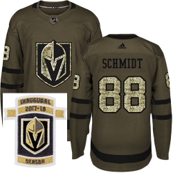 Adidas Golden Knights #88 Nate Schmidt Green Salute to Service Stitched NHL Inaugural Season Patch Jersey