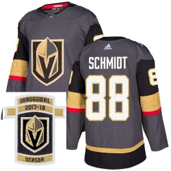 Adidas Golden Knights #88 Nate Schmidt Grey Home Authentic Stitched NHL Inaugural Season Patch Jersey