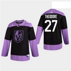 Men Golden Knights 27 Shea Theodore  Hockey Fights Cancer Practice Jersey