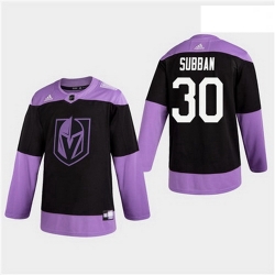 Men Golden Knights 30 Malcolm Subban Hockey Fights Cancer Practice Jersey