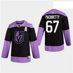 Men Golden Knights  67 Max Pacioretty Hockey Fights Cancer Practice Jersey