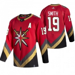 Men Vegas Golden Knights 19 Reilly Smith Red Adidas 2020 21 Reverse Retro Alternate NHL Jersey