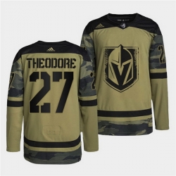 Men Vegas Golden Knights 27 Shea Theodore 2022 Camo Military Appreciation Night Stitched jersey